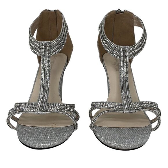 Benjamin Walk Touch Ups Heels Diamond Ankle Strap Silver Size 9 - Picture 1 of 15